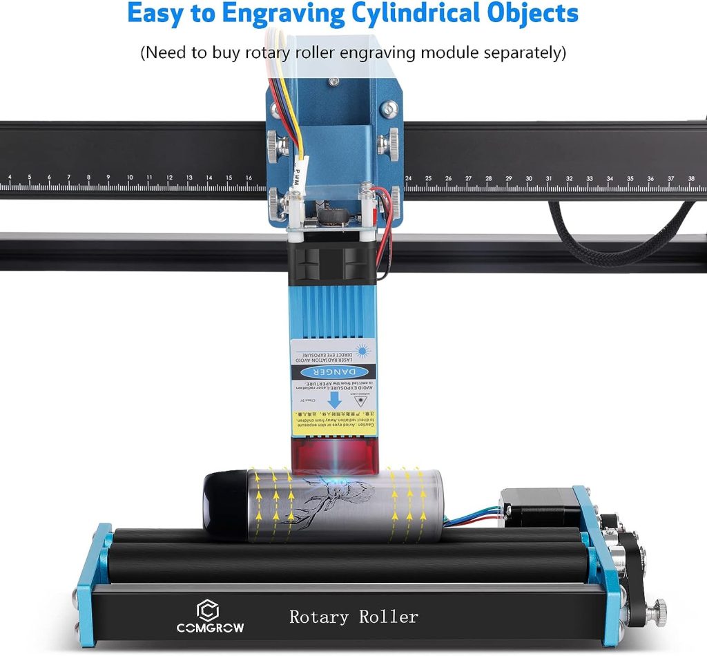 Comgrow Z1 Laser Engraving Machine 5W Output Power, Laser Cutter and Engraver Machine 24V Compressed Spot 10000mm/min with Eye Protection for Wood Metal Glass Acrylic Leather 15.7x15.7