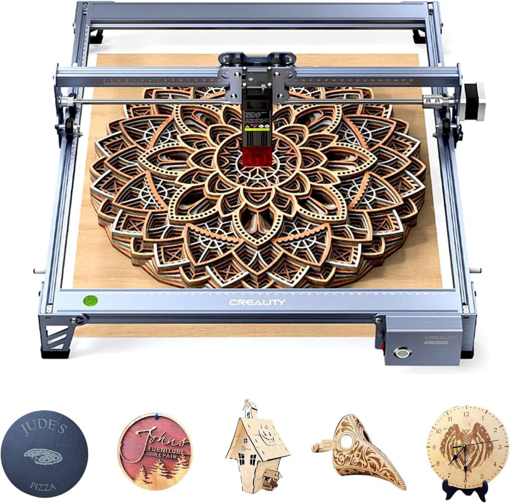 Creality Falcon Laser Engraver, 10W Output Laser Power Compressed Spot Cutter Machine, 72W Higher Accuracy Laser Cutter and DIY Laser Engraving Machine, for Wood and Metal, Paper, Acrylic, Leather