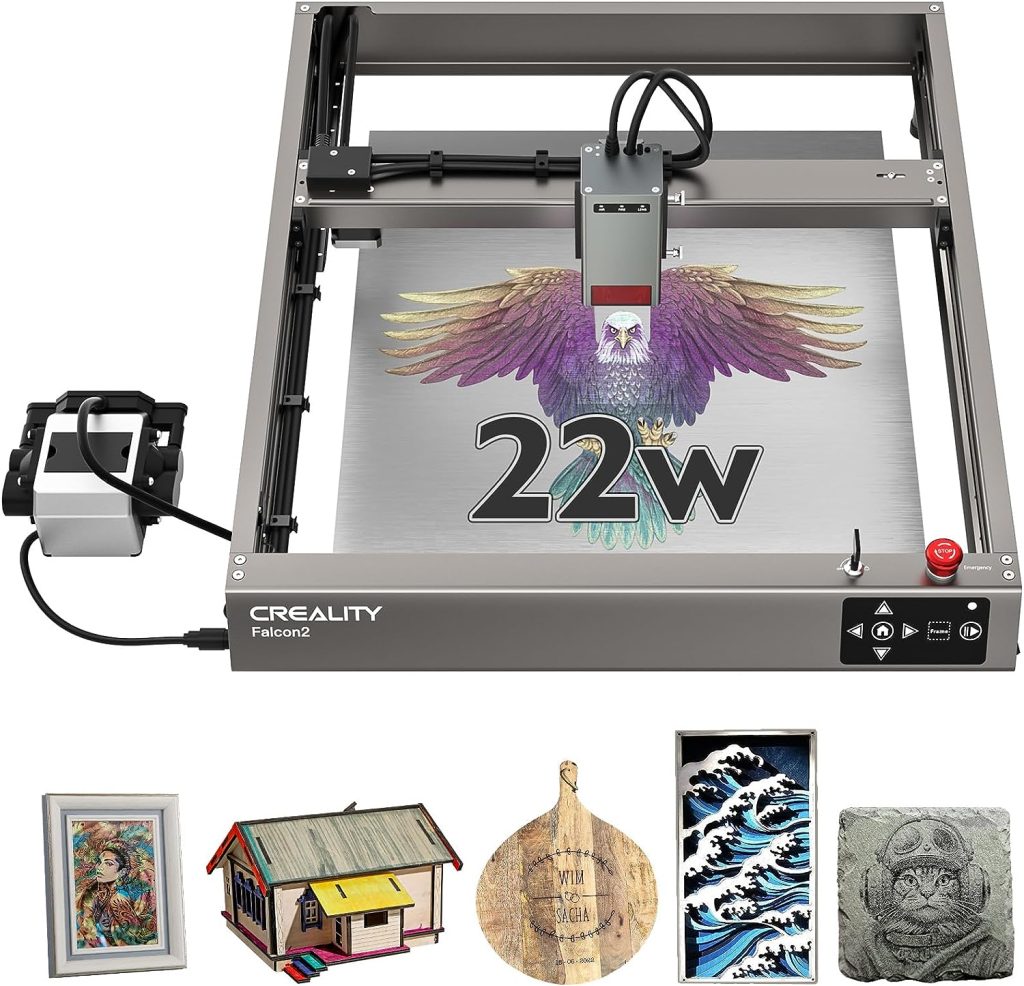 Creality Laser Engraver 120W, 22W Output High Power Laser Engraving Machine CNC, DIY Laser Cutter and Engraver Machine for Metal and Wood, Paper, Acrylic, Glass, Leather etc, 17 x 16