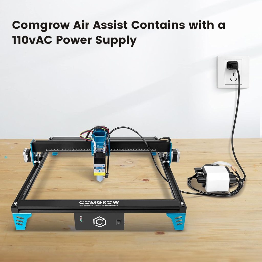 Comgrow Air Assist for Laser Cutter and Engraver,Air Assist Pump Kit with Adjustable 30L/Min,for CNC Cutting and Laser Engraving,Remove Smoke and Dust,Protect Laser Lens, Reduce Surface Temperature