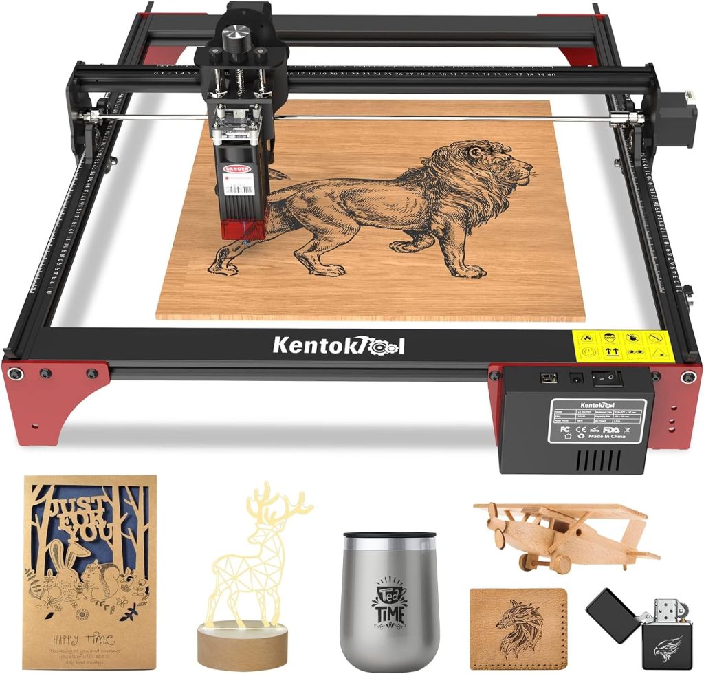 KENTOKTOOL LE400PRO Laser Engraver, 50W High Accuracy Laser Engraver, 5.5-6W Laser Power Compressed Spot Engraver and Cutter Machine for Wood, Metal, Acrylic, Leather
